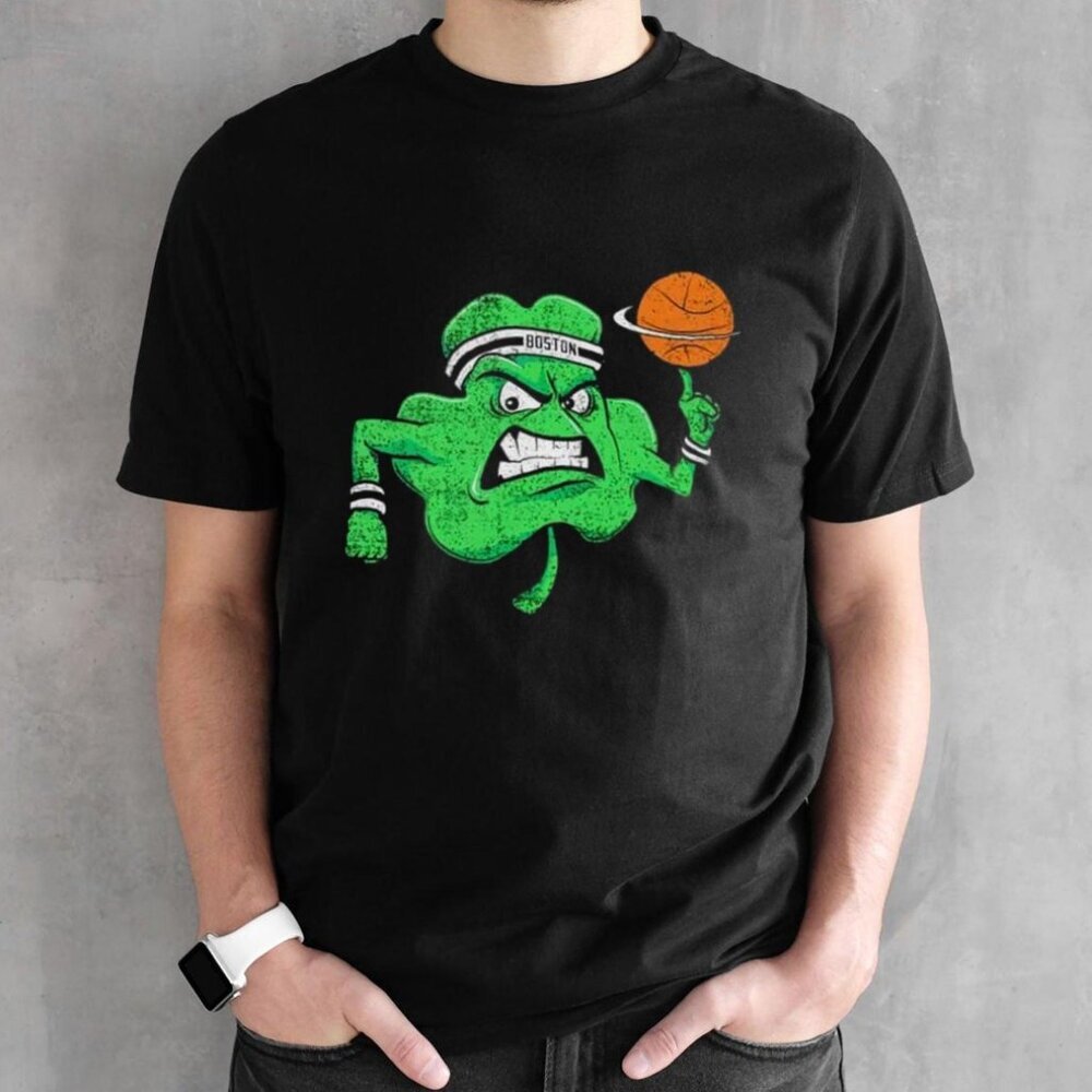 Angry Shamrock Boston Celtics Graphic T-Shirt NBA Basketball Irish Fan Shirt 91